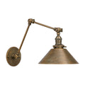 Industrial Style Brass Wall Sconce Light with Adjustable Swivels in antique brass
