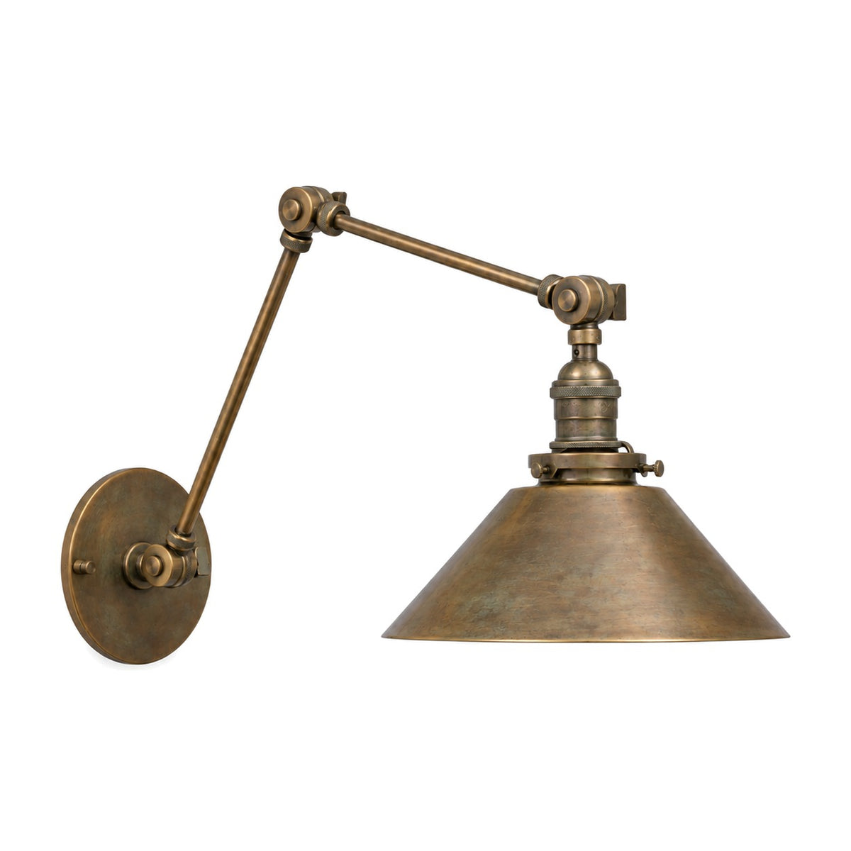 Industrial Style Brass Wall Sconce Light with Adjustable Swivels in antique brass