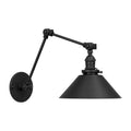 Industrial Style Brass Wall Sconce Light with Adjustable Swivels in matt black