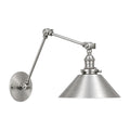 Industrial Style Brass Wall Sconce Light with Adjustable Swivels in brushed chrome