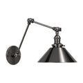 Industrial Style Brass Wall Sconce Light with Adjustable Swivels in blackened brass