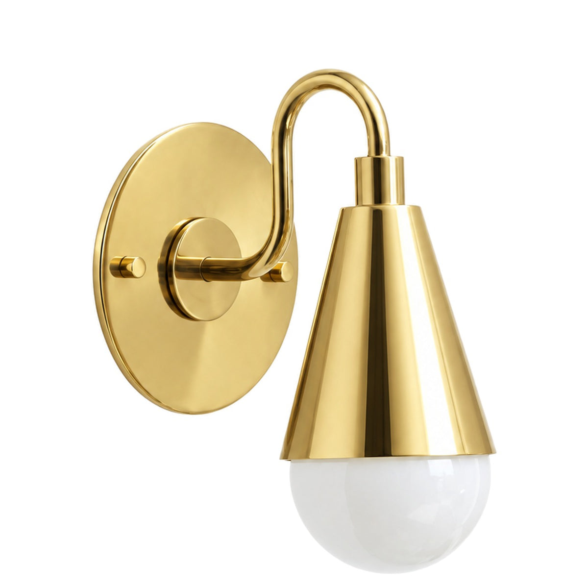 Handcrafted Brass Wall Sconce – Compact Dome Design in polished brass