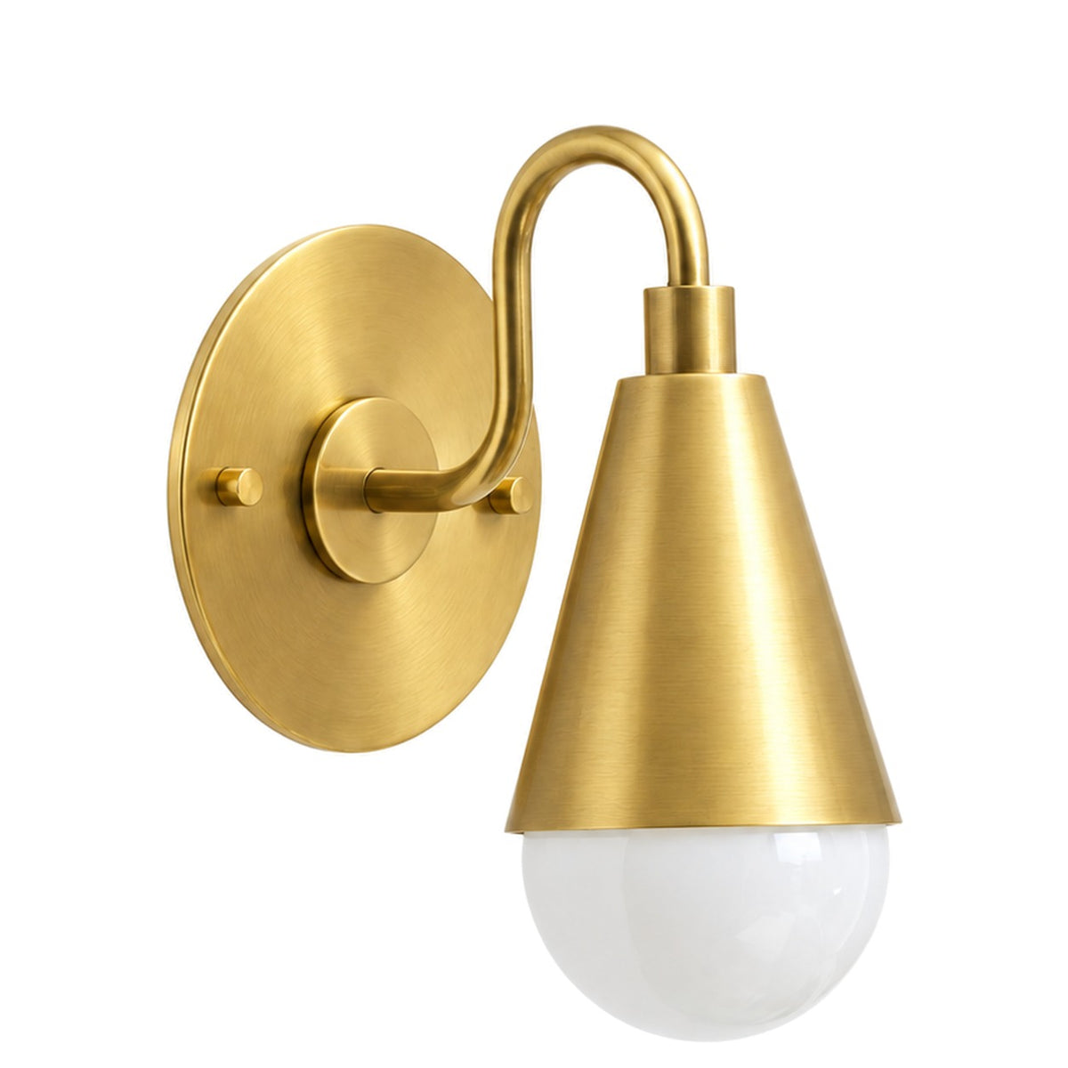 Handcrafted Brass Wall Sconce – Compact Dome Design in brushed brass