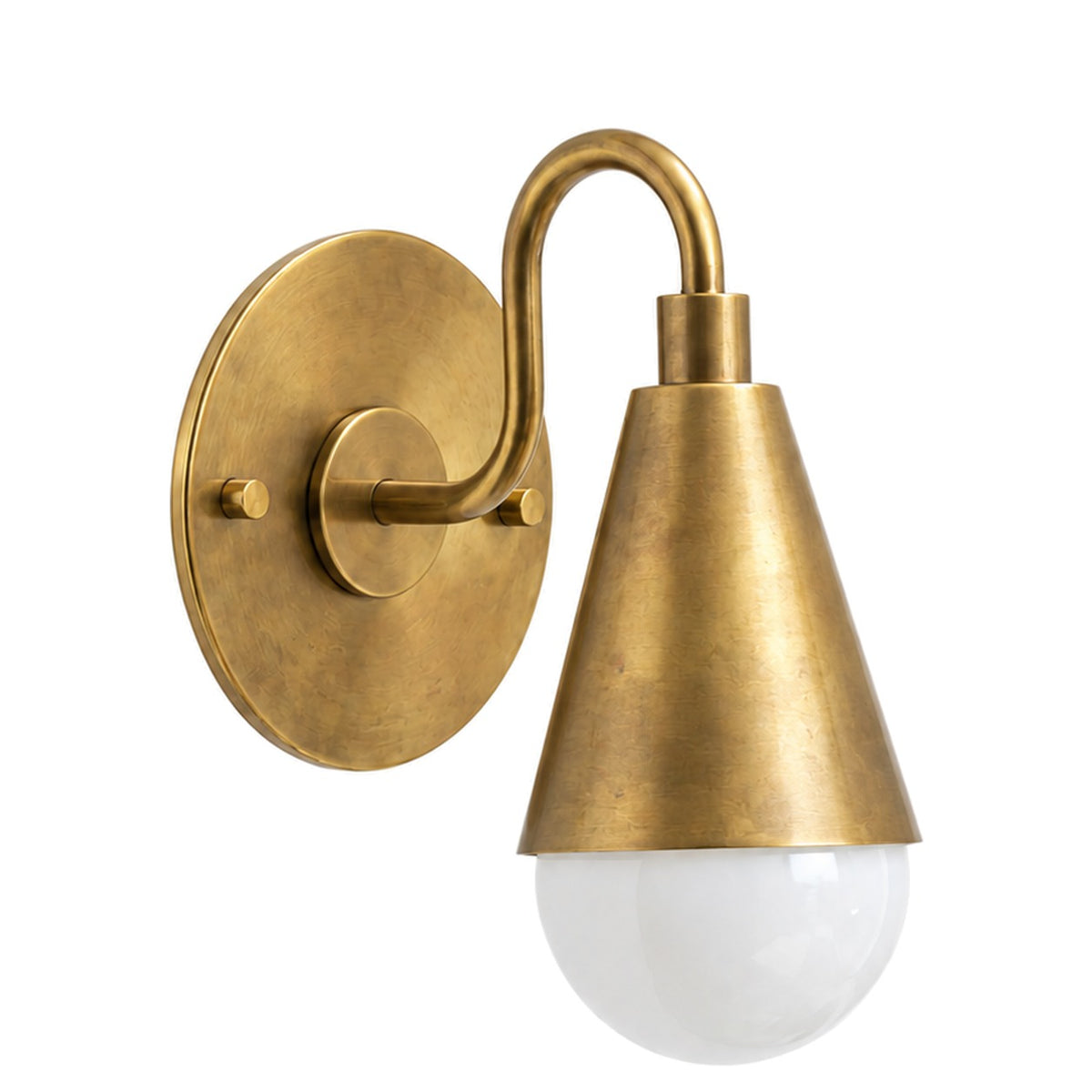 Handcrafted Brass Wall Sconce – Compact Dome Design in raw brass
