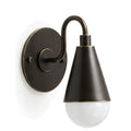 Handcrafted Brass Wall Sconce – Compact Dome Design in blackened brass