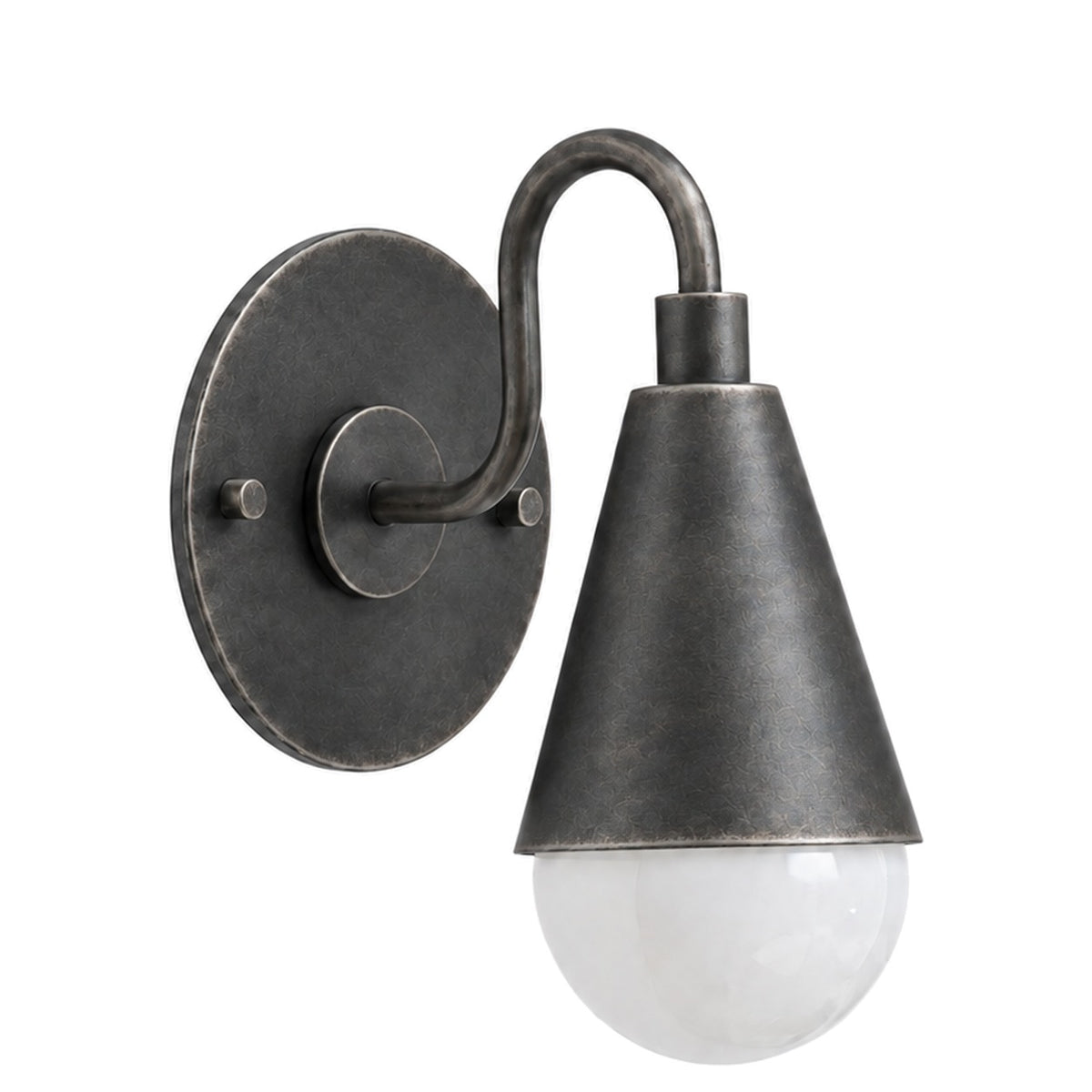 Handcrafted Brass Wall Sconce – Compact Dome Design in antique black
