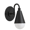 Handcrafted Brass Wall Sconce – Compact Dome Design in matt black