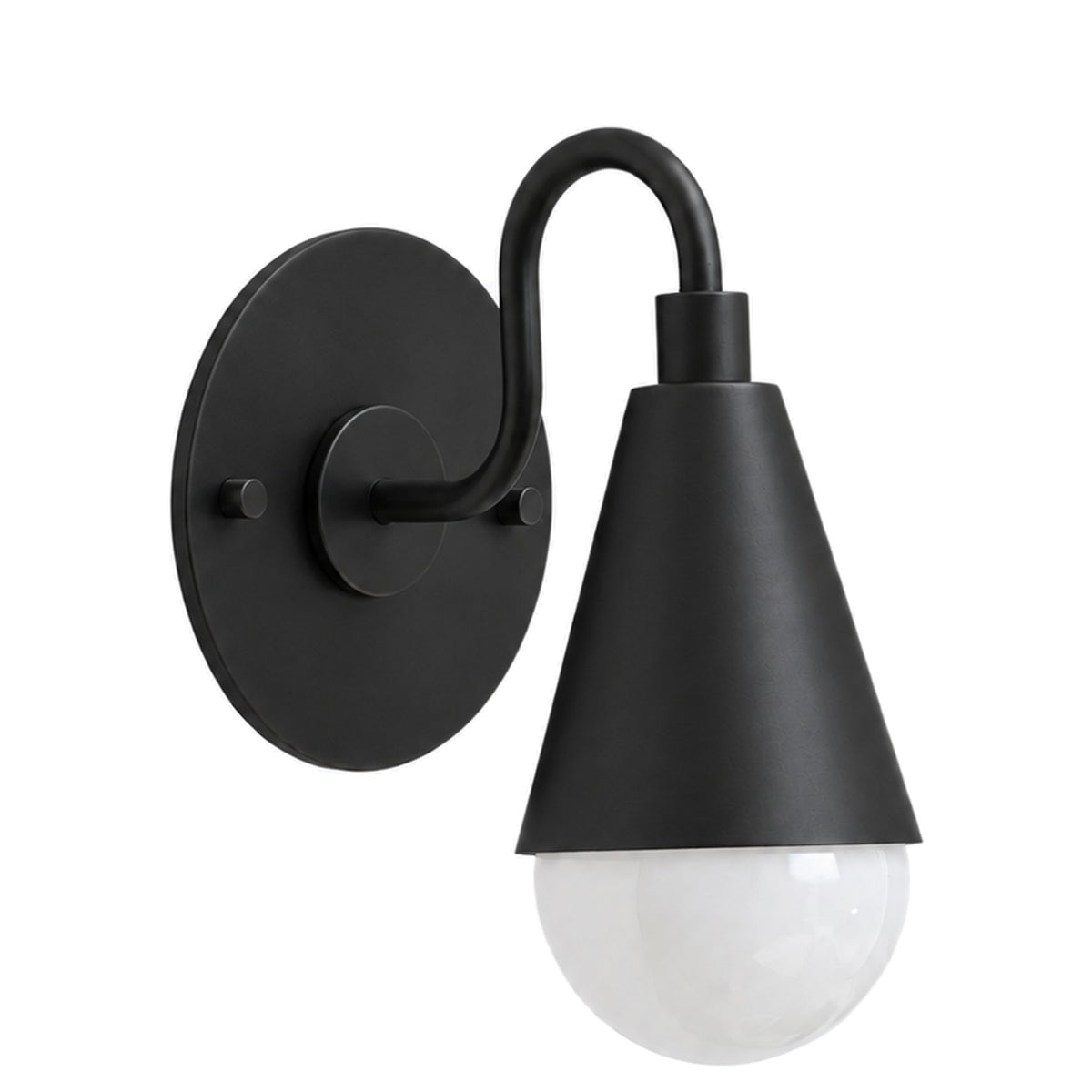 Handcrafted Brass Wall Sconce – Compact Dome Design in matt black