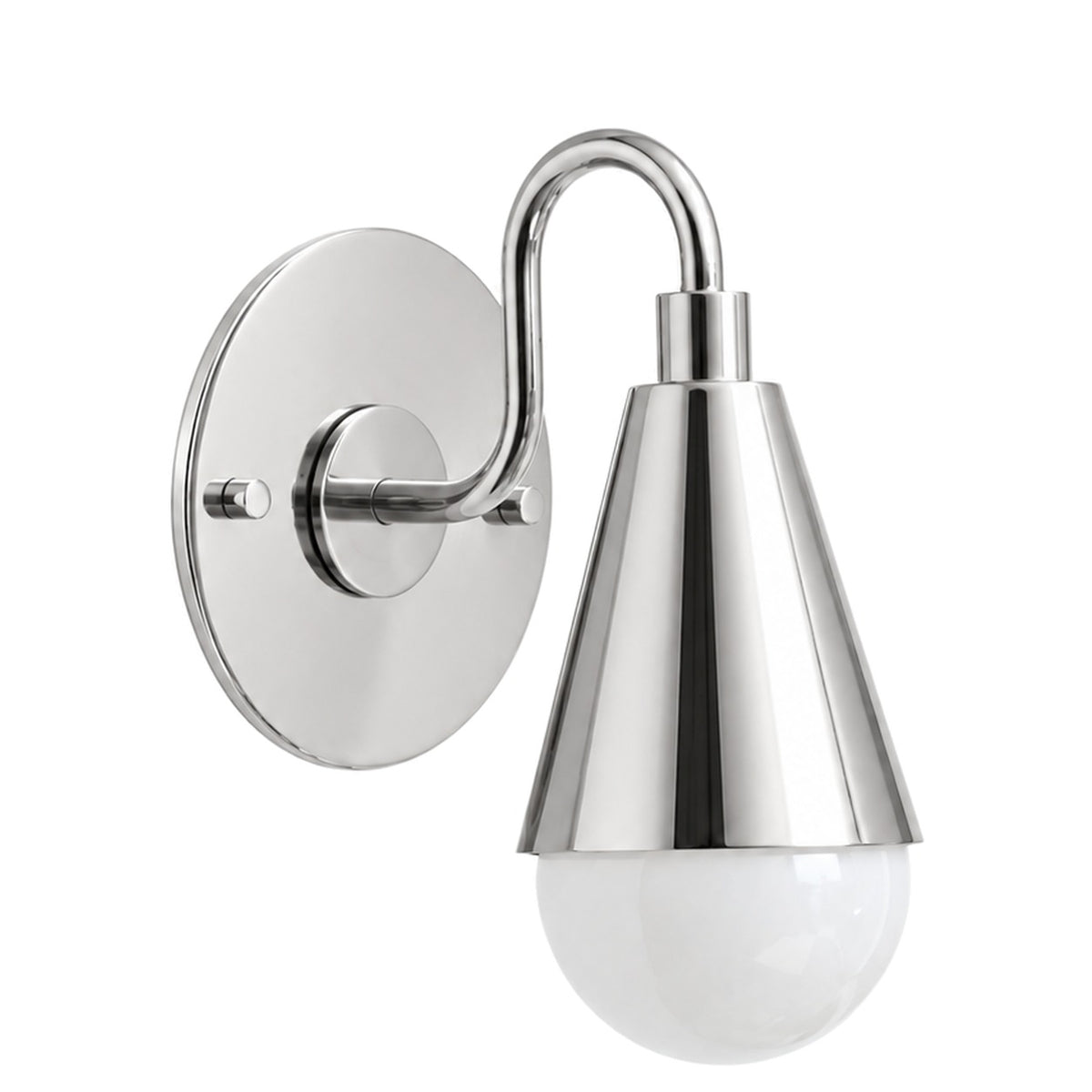 Handcrafted Brass Wall Sconce – Compact Dome Design in polished chrome