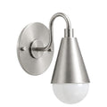 Handcrafted Brass Wall Sconce – Compact Dome Design in brushed chrome