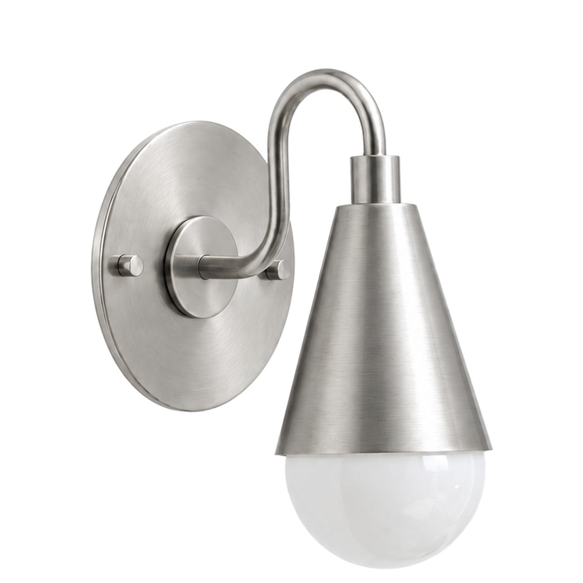 Handcrafted Brass Wall Sconce – Compact Dome Design in brushed chrome