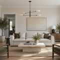 Handmade Four-Light Modern Stilnovo Ceiling Lamp in a room