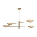 Handmade Four-Light Modern Stilnovo Ceiling Lamp in brushed brass