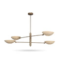 Handmade Four-Light Modern Stilnovo Ceiling Lamp in raw brass