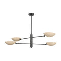Handmade Four-Light Modern Stilnovo Ceiling Lamp in antique black