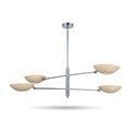 Handmade Four-Light Modern Stilnovo Ceiling Lamp in polished chrome