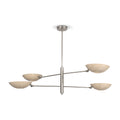 Handmade Four-Light Modern Stilnovo Ceiling Lamp in brushed chrome