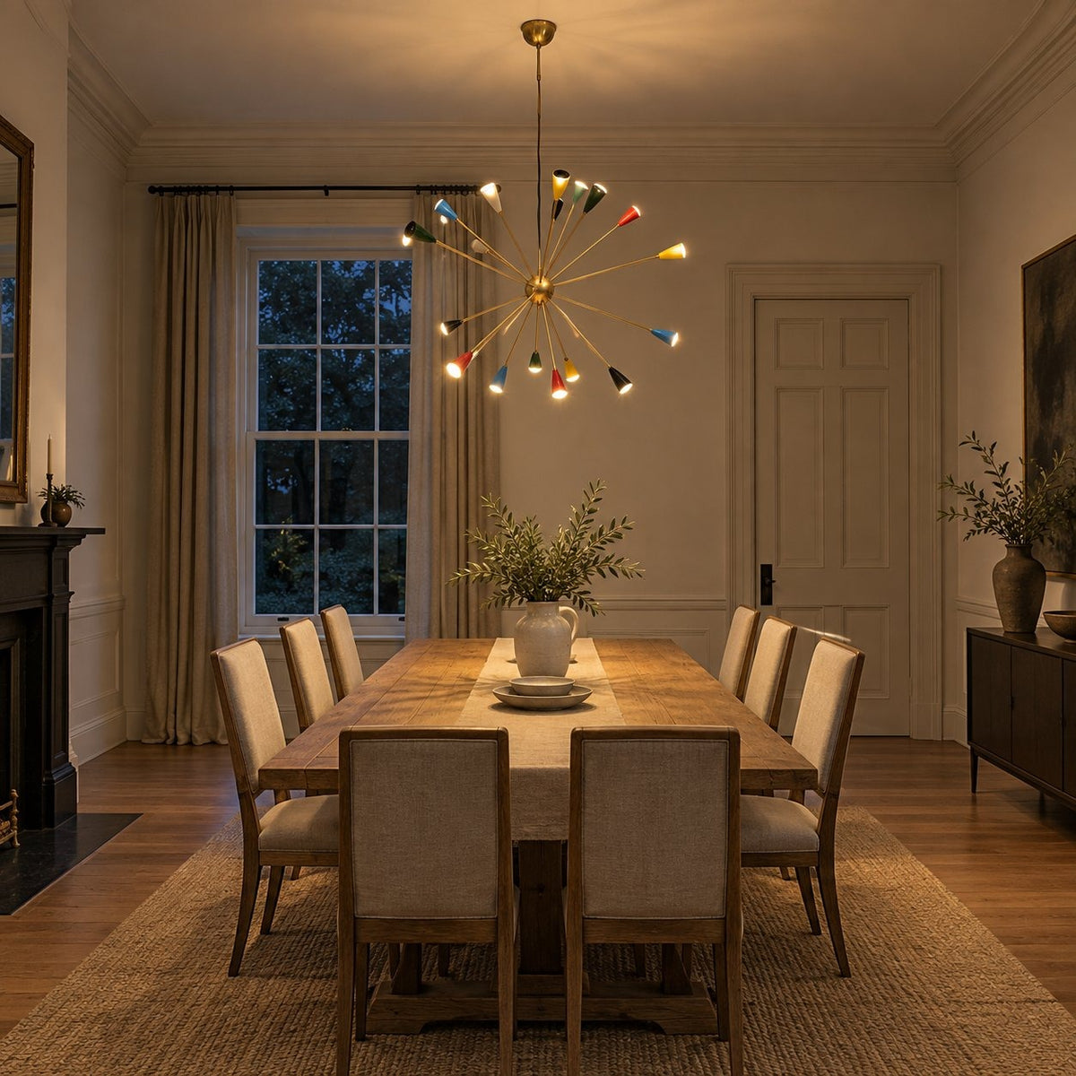 Modern Stilnovo Raw Brass Lamp in a room