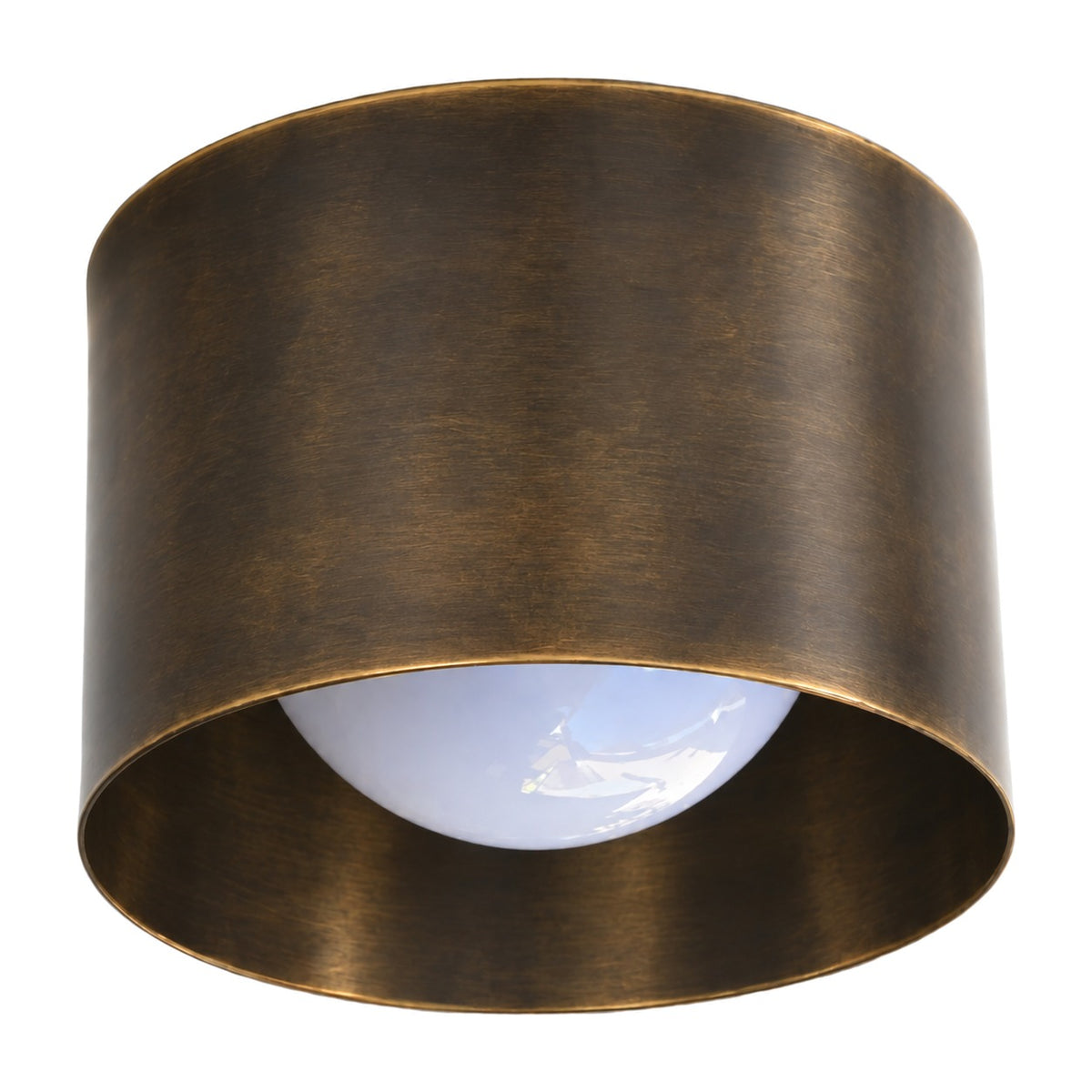 Handmade Vintage Flush Light in blackened brass