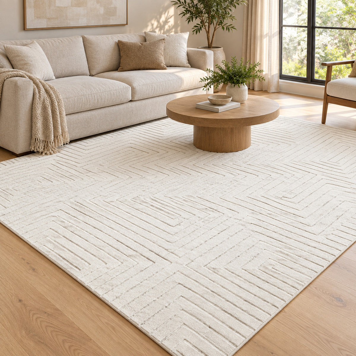High-Pile Luxury Rug in a living room