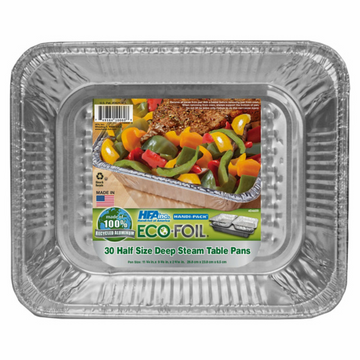 Eco-Foil Half Size Deep Steam Table Pan, 30-count