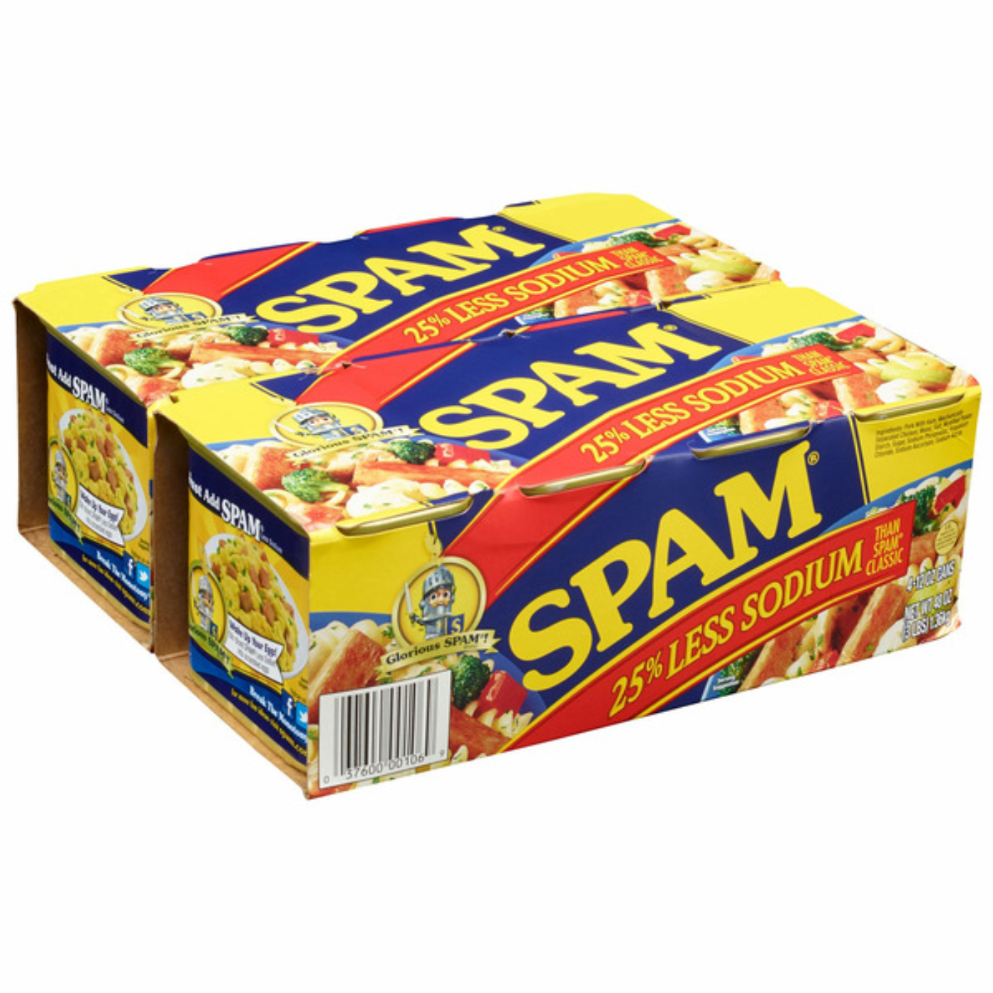 SPAM, 25% Less Sodium, 12 oz, 8-Count