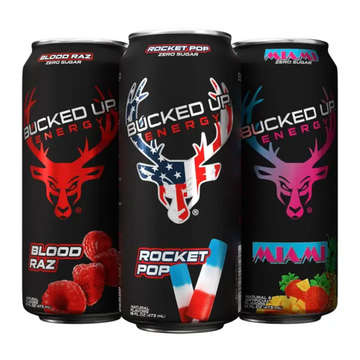 Bucked Up Energy Drink, Variety Pack, 16 oz, 12-count