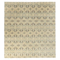 Ikat Traditional Floral Handmade Rug, full view on a white background