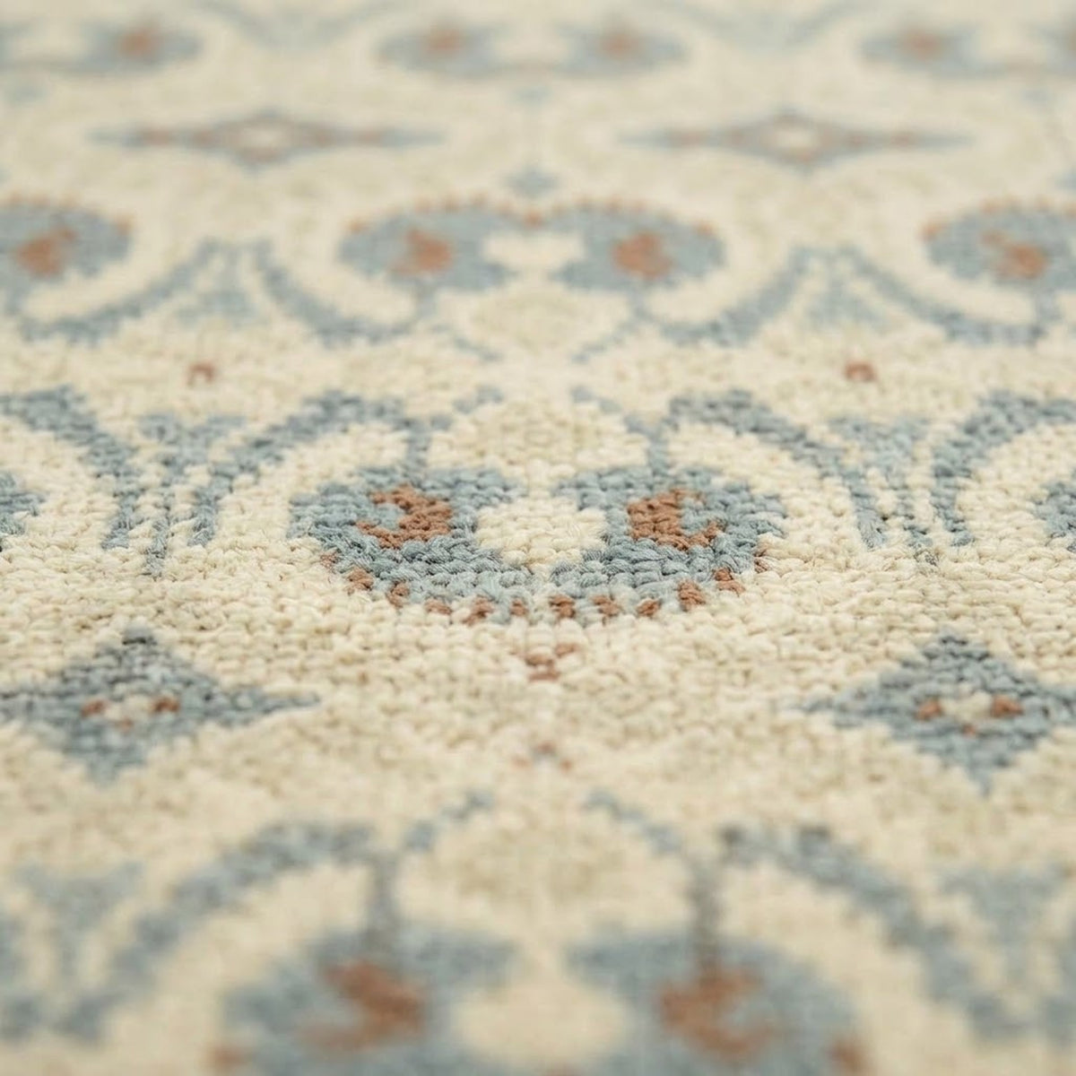 Ikat Traditional Floral Handmade Rug, close up of the texture