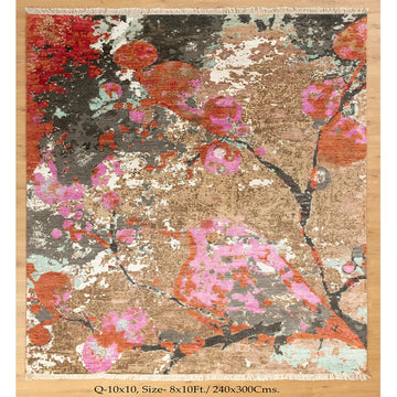 8x10 Natural Forest theme Colorful rug for your bedroom | Zornits Rugs