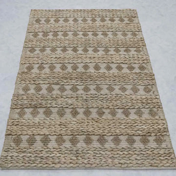 Vintage-Inspired Jute Rug - Authentic, Handcrafted Beauty