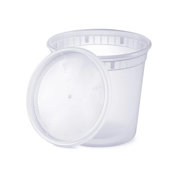 24 oz Heavy-Duty Microwavable Plastic Deli Containers with Lids 240 Sets