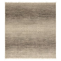 Indian Geometric Gabbeh Beige Brown Area Rug, full view on a white background