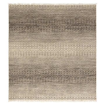 Indian Geometric Gabbeh Beige Brown Area Rug, full view on a white background