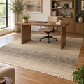 Indian Geometric Gabbeh Beige Brown Area Rug in a home office