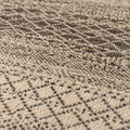 Indian Geometric Gabbeh Beige Brown Area Rug, close up of the texture