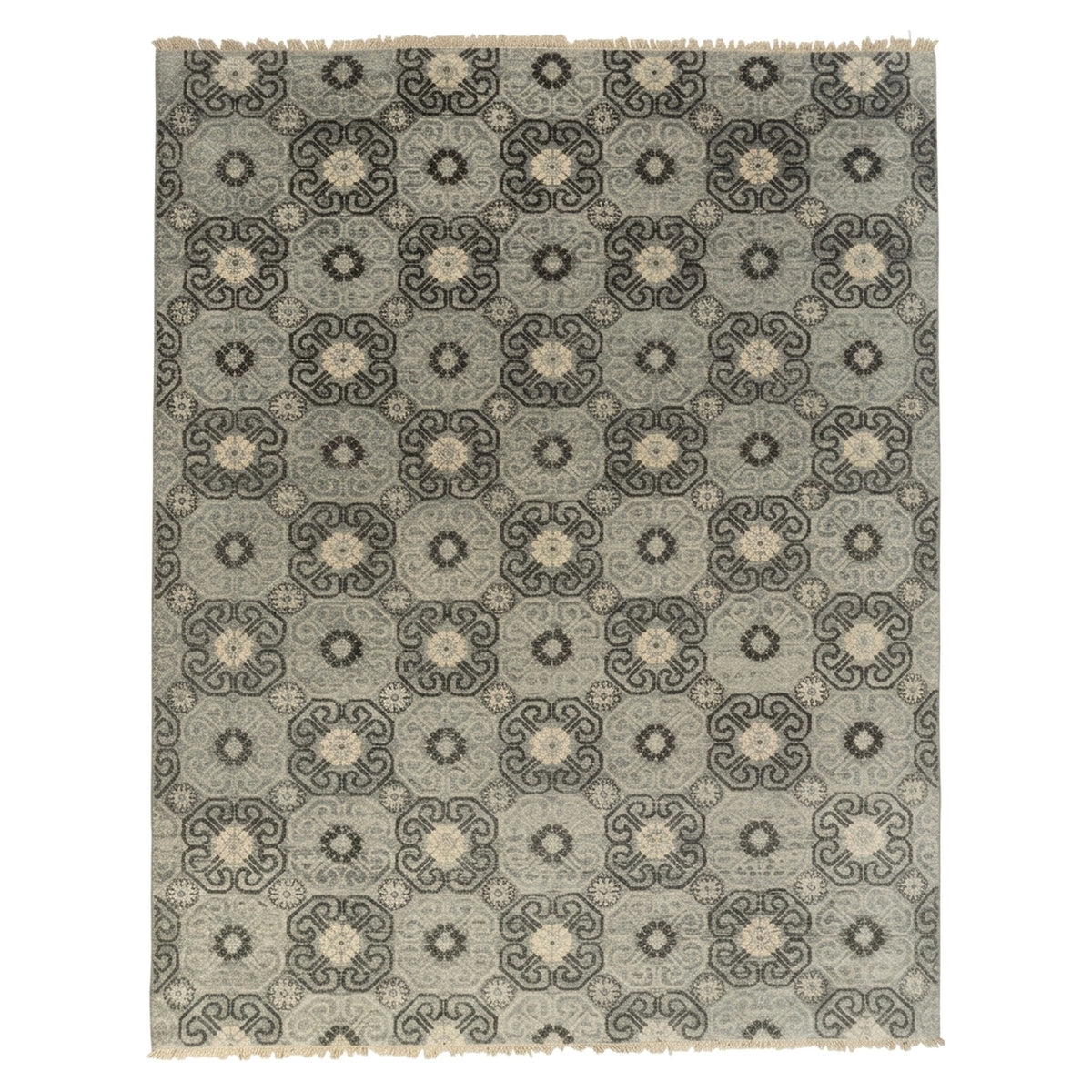 Ishahan Ikat Persian Style Rug, full view on a white background
