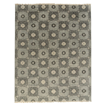 Ishahan Ikat Persian Style Rug, full view on a white background