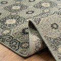 Ishahan Ikat Persian Style Rug, folded corner showing the back