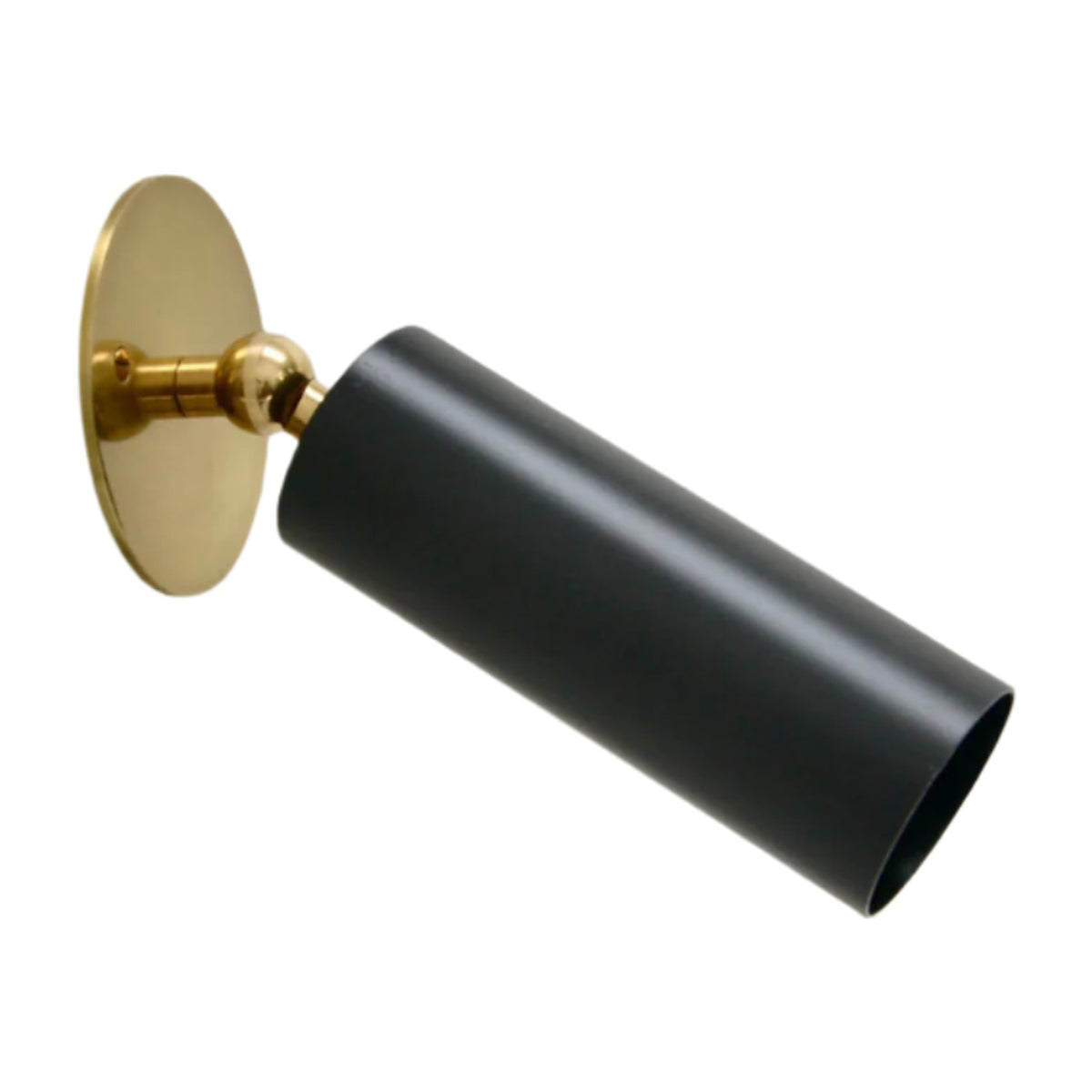 Italian Mid-Century Pure Brass Cylinder Wall Sconce – 1950s Style in polished brass