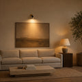 Italian Mid-Century Pure Brass Cylinder Wall Sconce – 1950s Style in a room