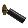 Italian Mid-Century Pure Brass Cylinder Wall Sconce – 1950s Style in blackened brass