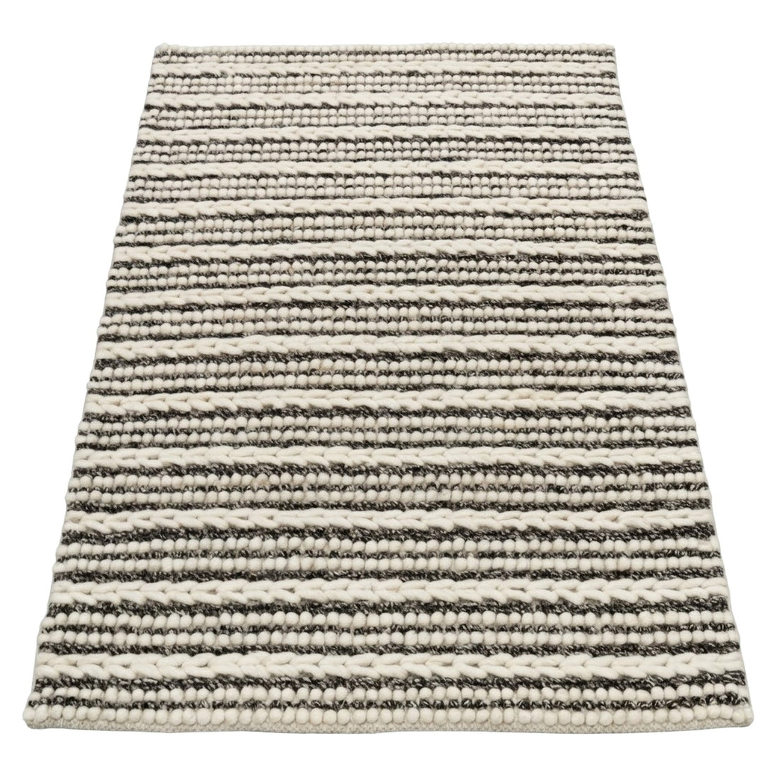 Ivory Charcoal Braided, full view on a white background