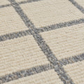 Ivory Grey Hand Loom Rug, close up of the texture