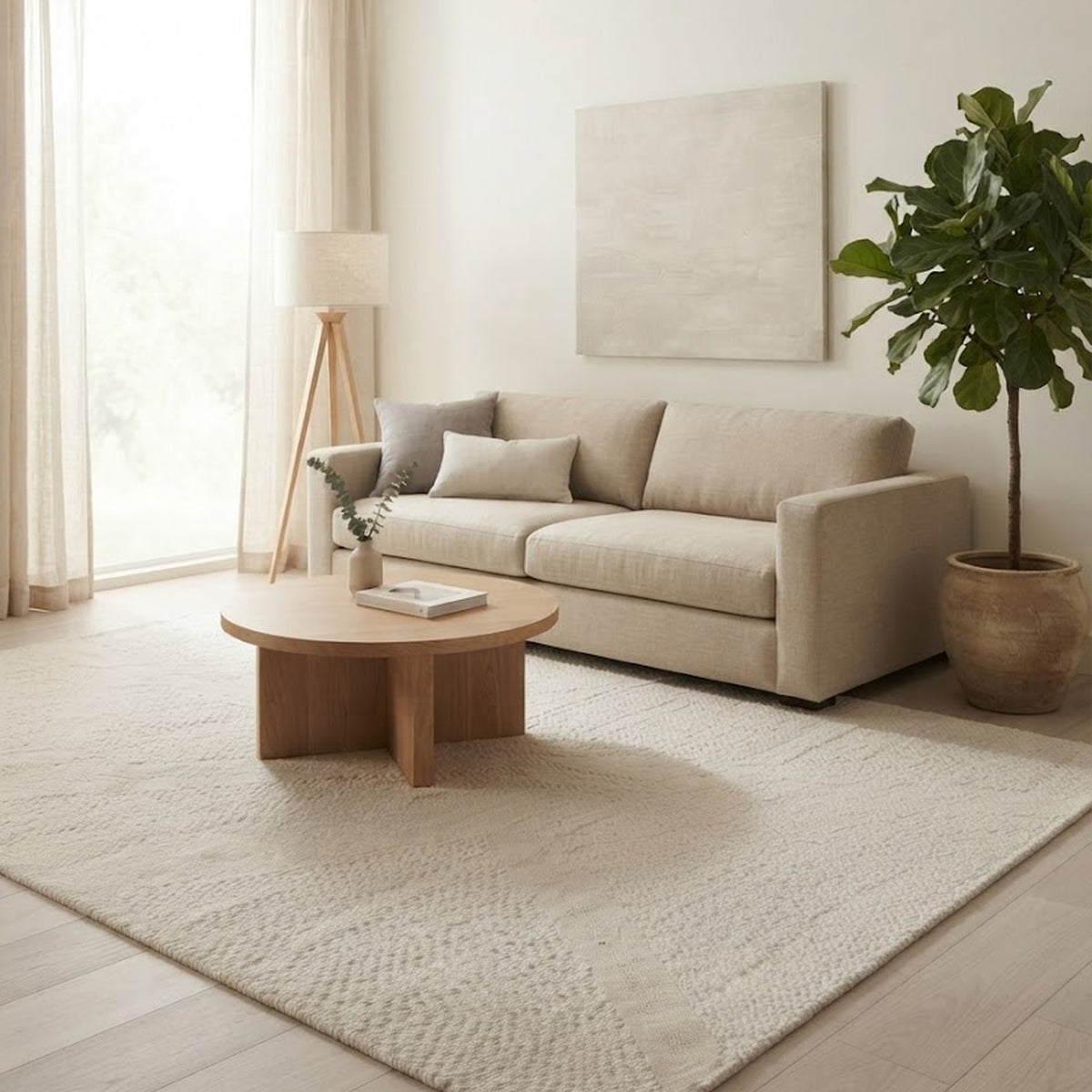 Ivory Pear Rugs in a living room