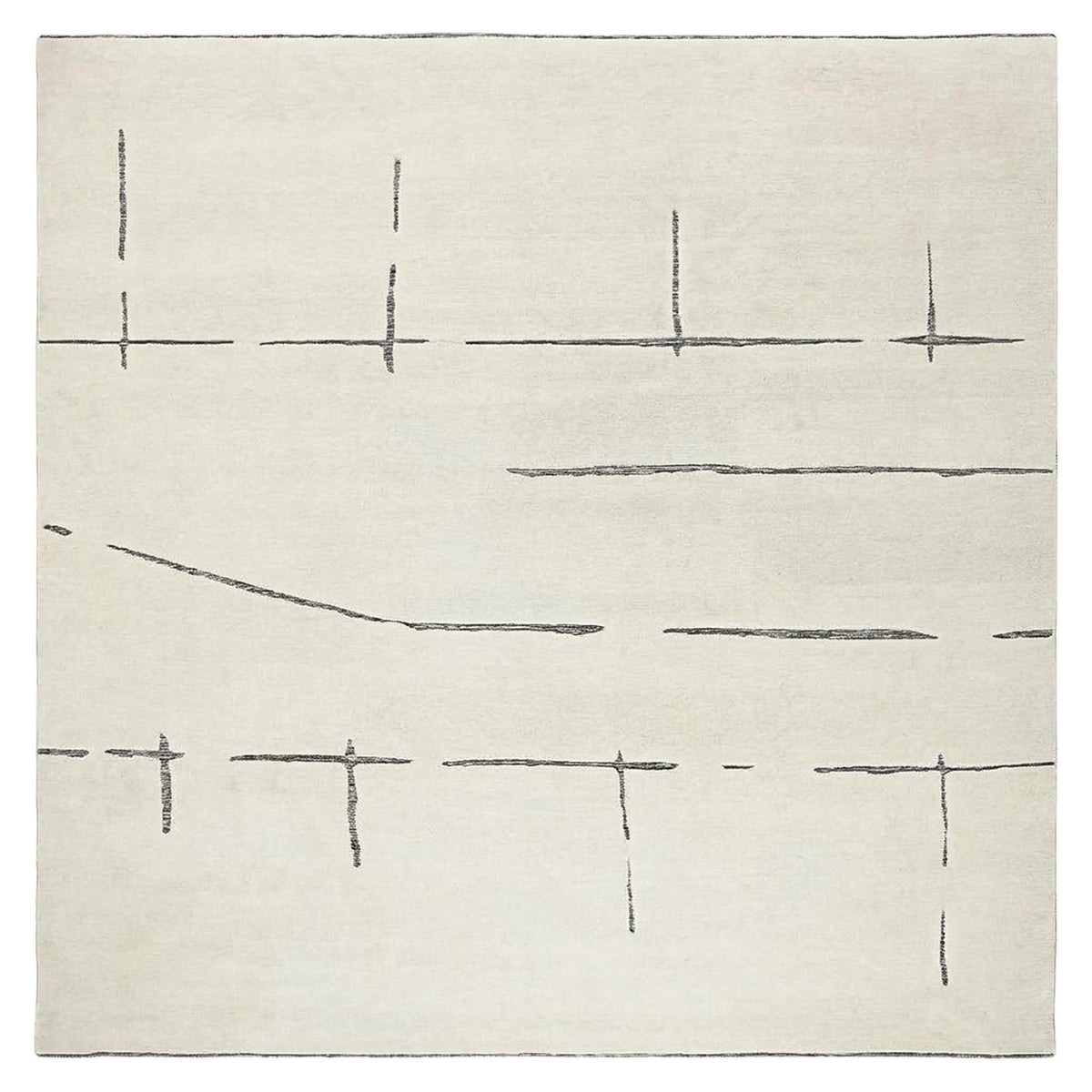 Ivory Stramlined Rug, full view on a white background