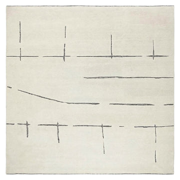 Ivory Stramlined Rug, full view on a white background