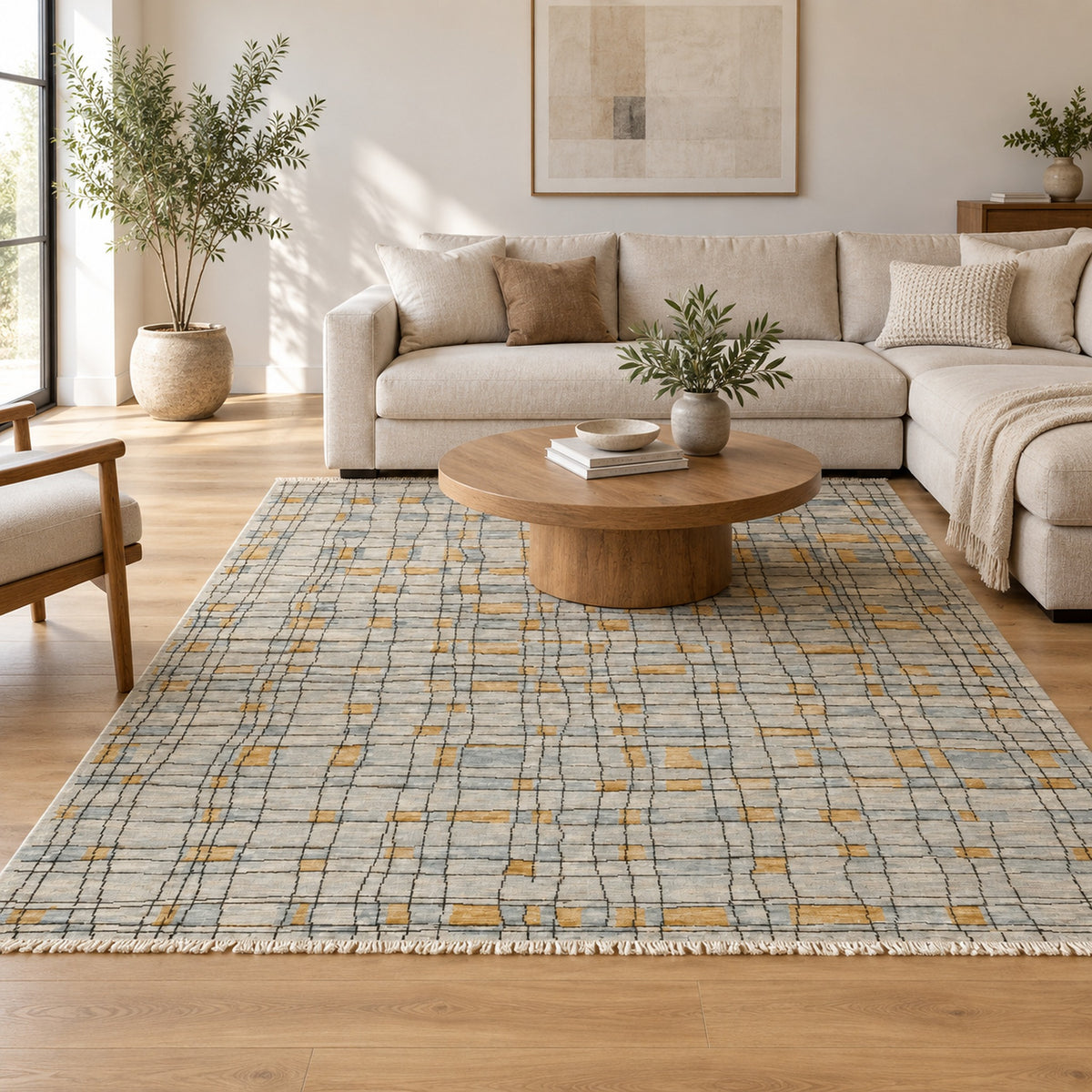 Kaemon Area rug by Shritija Rugs in a living room