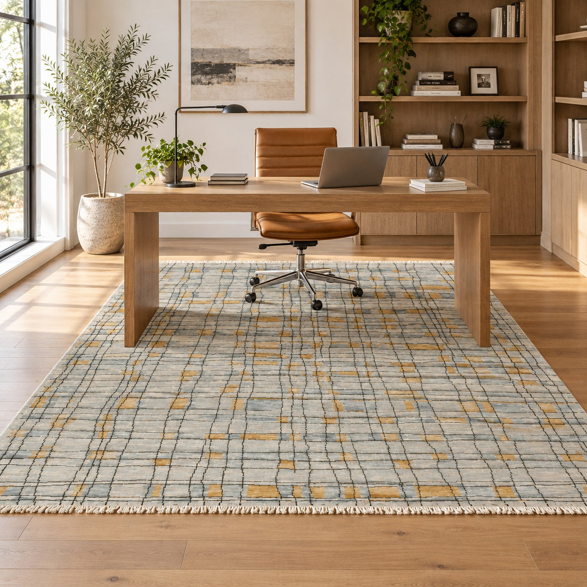 Kaemon Area rug by Shritija Rugs in a home office