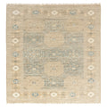 Khotan Faded Ivory Turkish Hand knotted Rug, full view on a white background